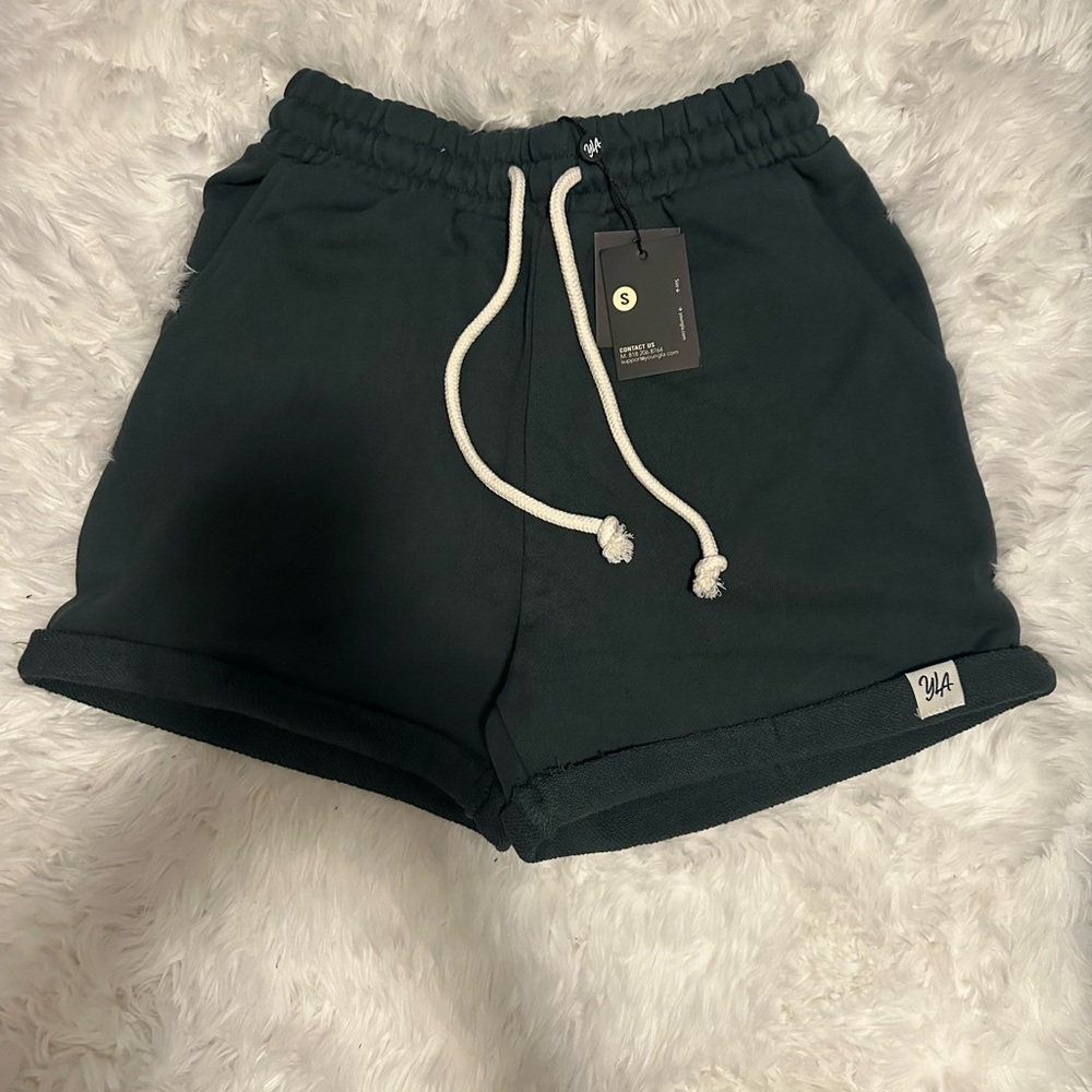 YoungLA Dark Green Drawstring Shorts